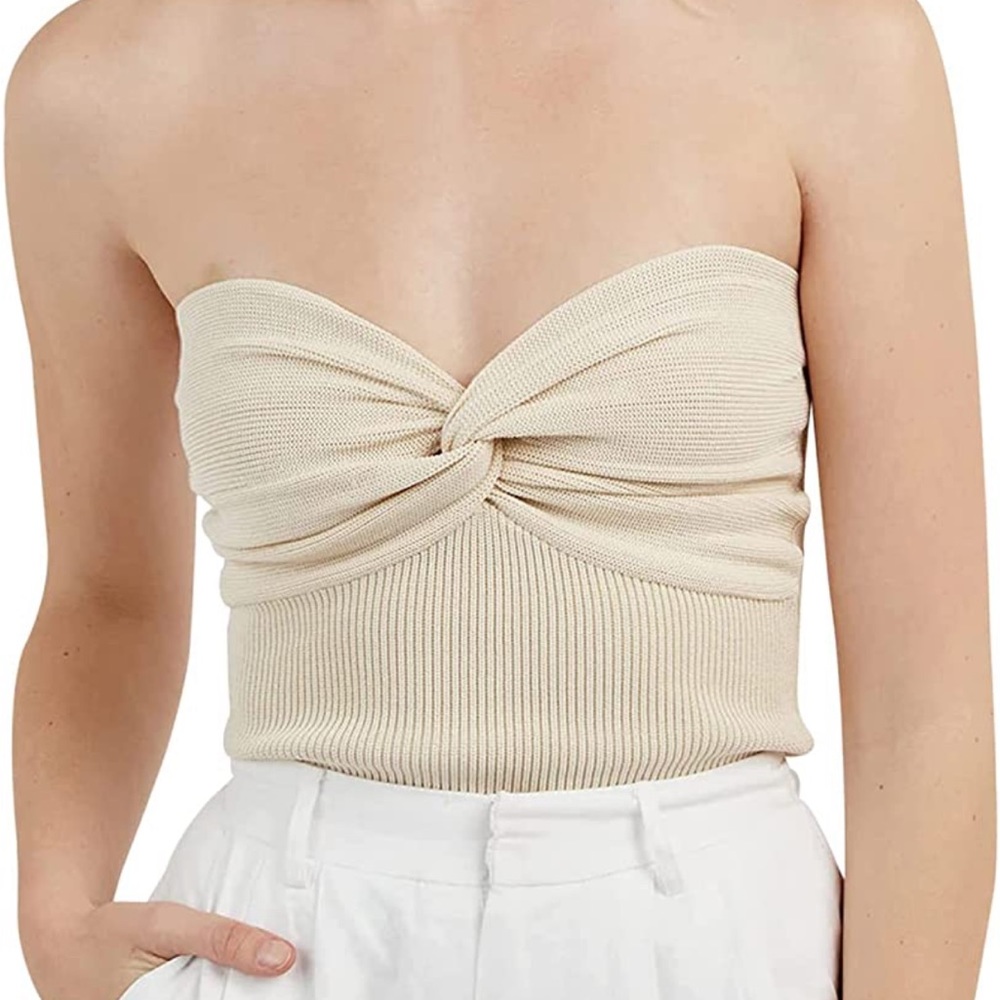 Knit knot tube top